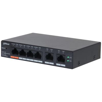 Switch 4 downlink/2 uplink 100Mbps 1 Hi-PoE WD 60W Gestión Cloud DoLynk Care - DAHUA		