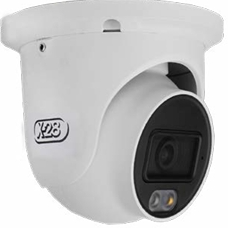 Cámara IP tipo domo Full HD (1080p) de 2 megapíxeles con lente fijo de 2,8 mm y ángulo de visión de 101°, compatible con conexión PoE.
